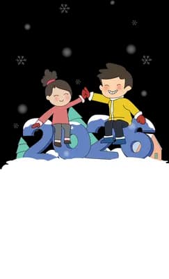 Children in winter coats sitting and playing in deep snow