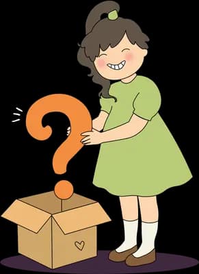 Woman in a green dress reaching for a ginger cat popping out of a cardboard box
