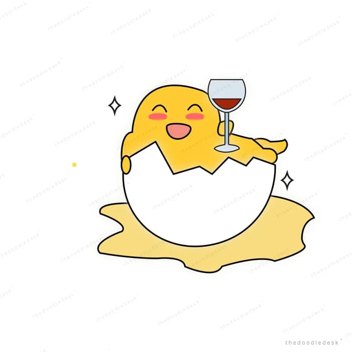 Newly hatched chick sitting in a cracked eggshell
