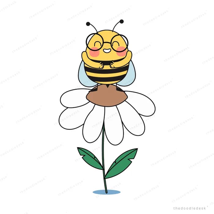 Bee resting on a white daisy