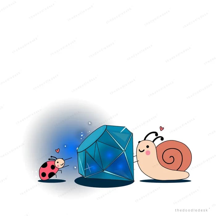 Snail beside a dark starry orb with a camera