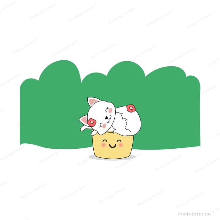 Mice peeking from behind a green hedge with a heart