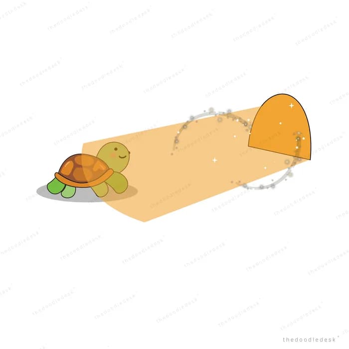Turtle and snail meeting on soft ground