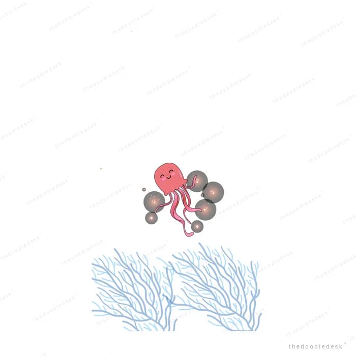 Jellyfish drifting above pale coral