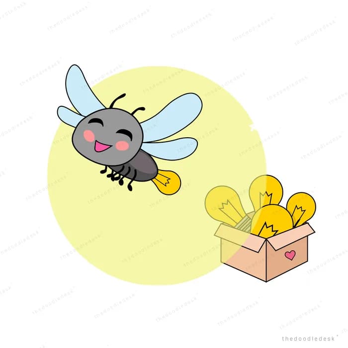 Insect beside a box of glowing lights