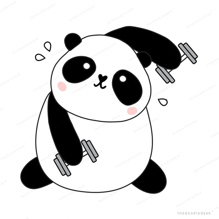 Panda tumbling head over heels