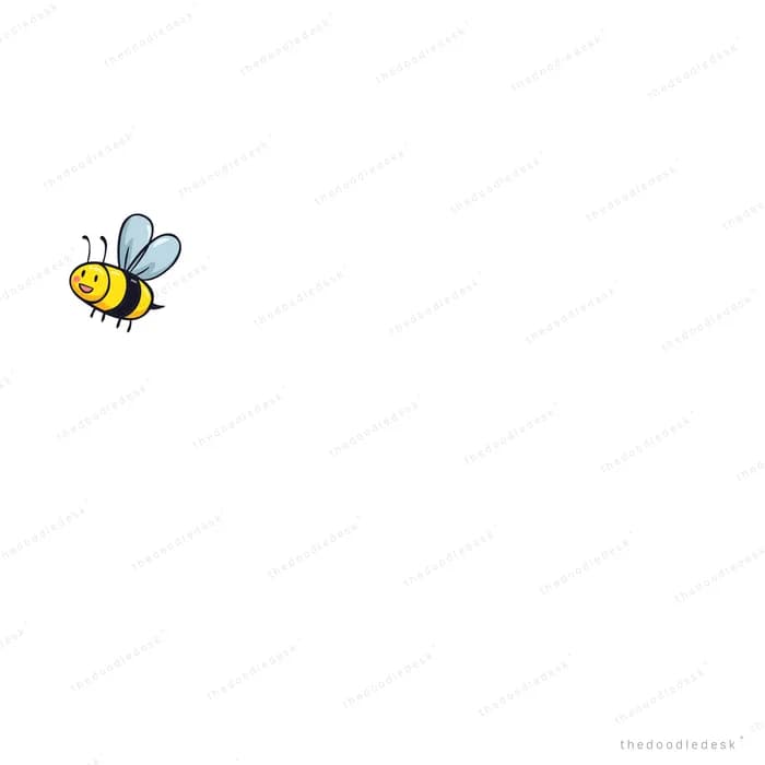 Single small bee on an empty field