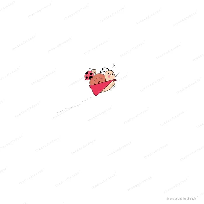 Ladybug resting on a small red heart