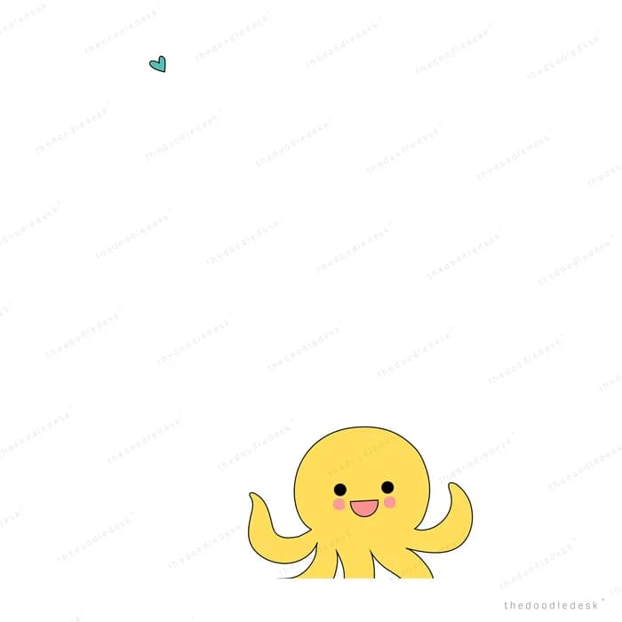 Small yellow octopus alone