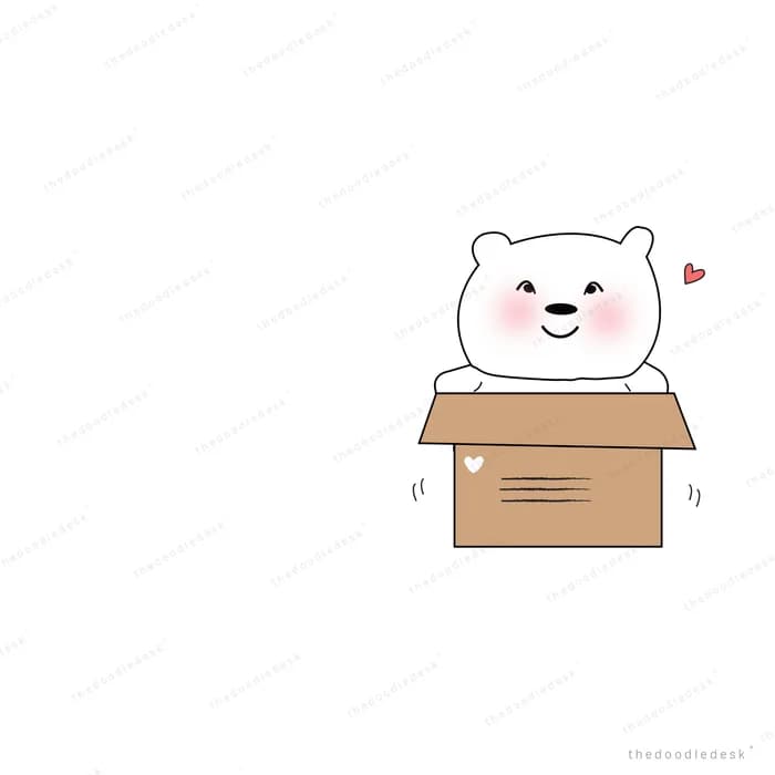 Bear sitting inside a cardboard box
