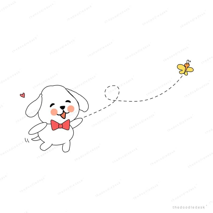 Dog flying a small star kite