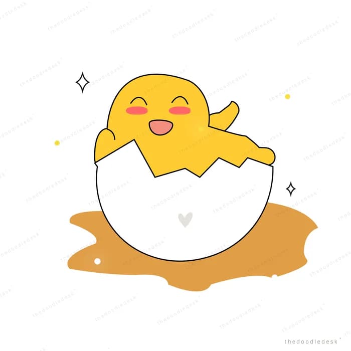 Chick hatching from a cracked eggshell