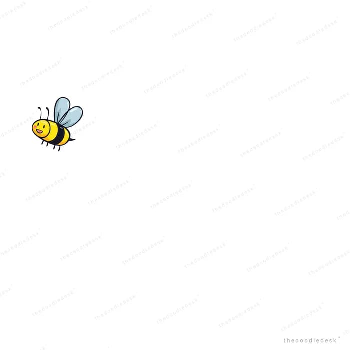 Single small bee on an empty field