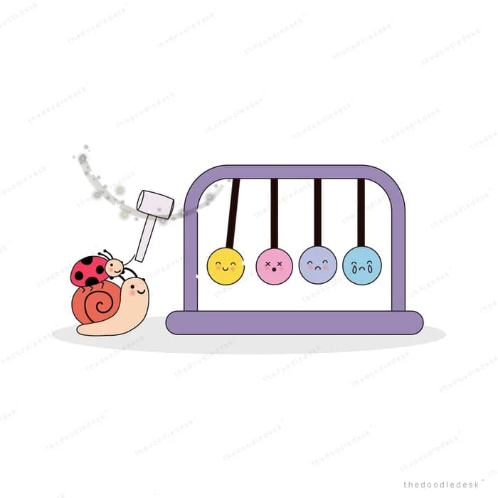 Snail beside a purple baby play gym frame