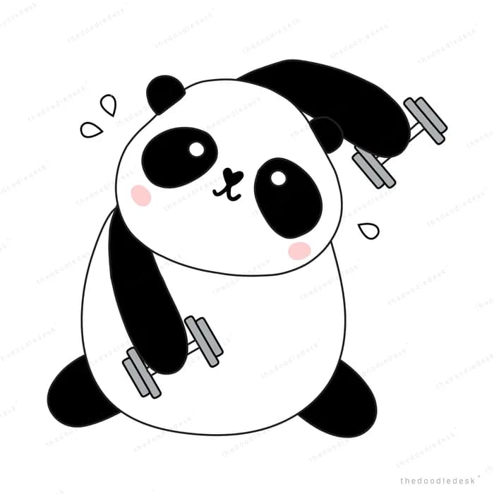 Panda dashing forward at a run