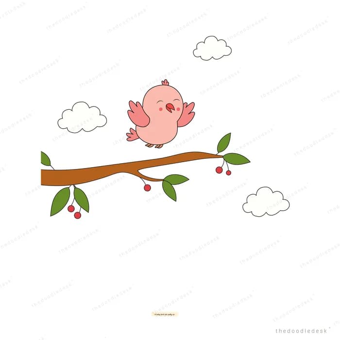 A single pink bird hovering above an empty berry branch