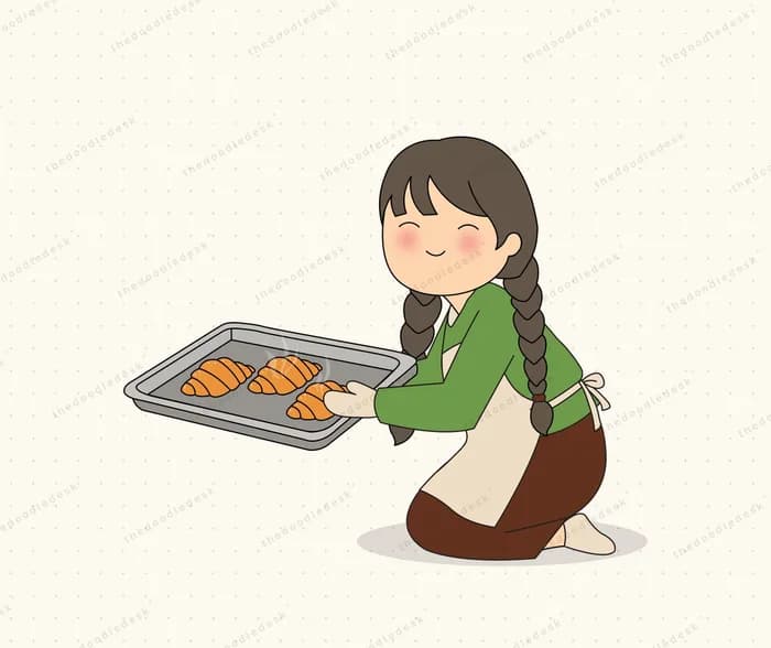 Taking baking out of the oven