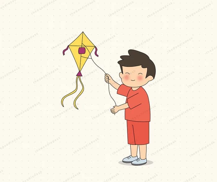 Flying a kite outdoors
