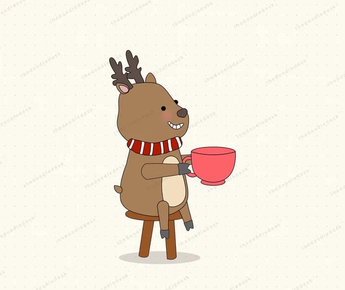 An animal enjoying a warm drink