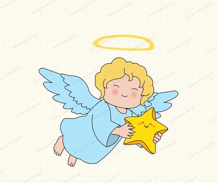 An angel carrying a star