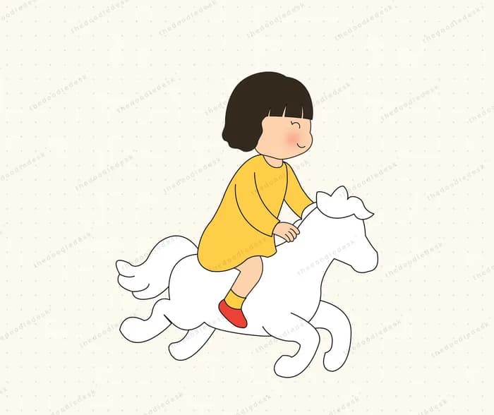 Riding an imaginary horse