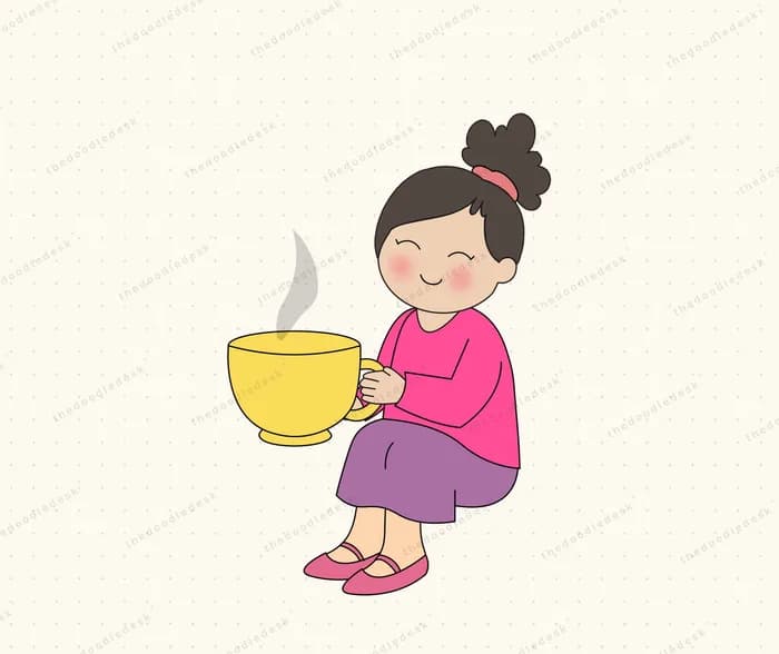 Warming up with a hot drink