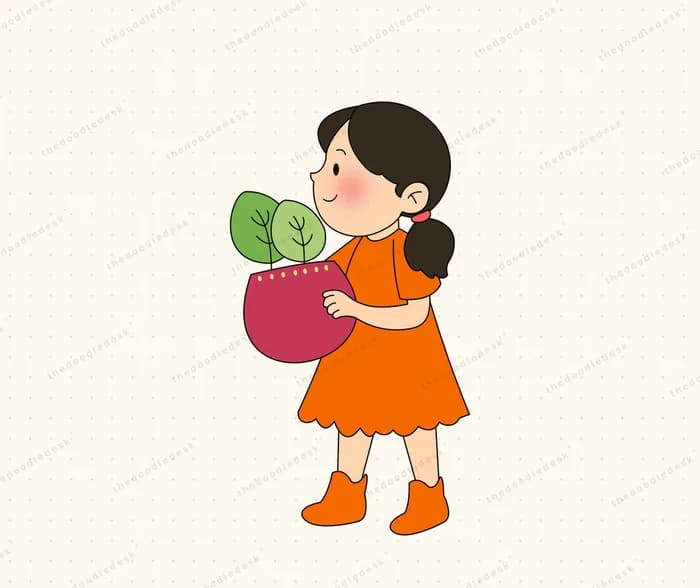 Carrying a growing plant