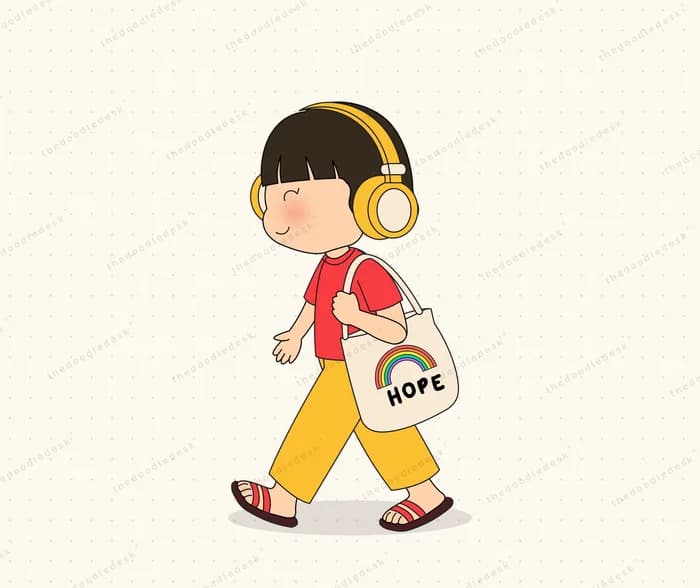 Walking with music on