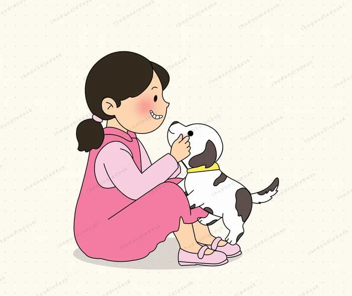 Playing with a pet dog