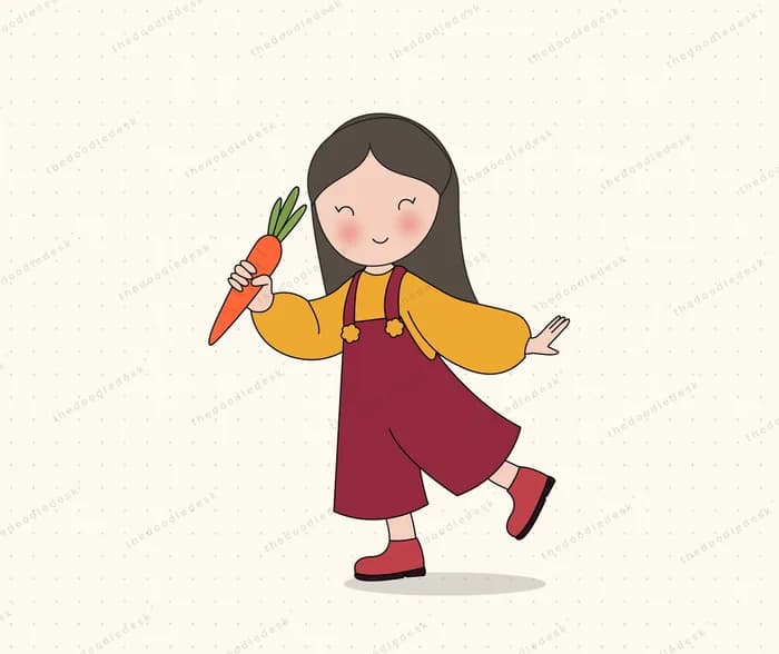 Carrying a fresh vegetable