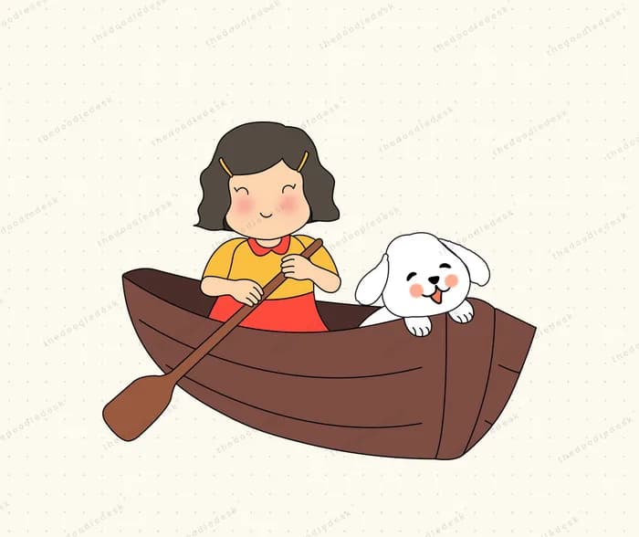 Rowing along with a pet