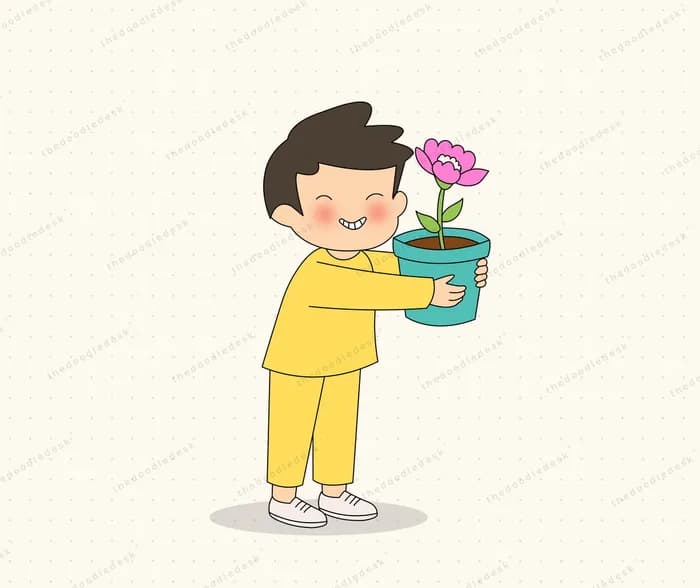Carrying a flowering plant