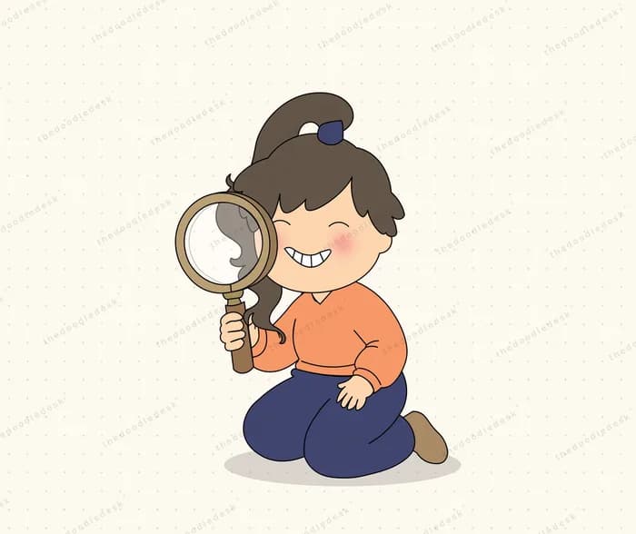 Examining something closely