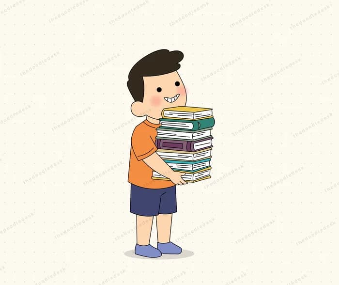Carrying a load of books