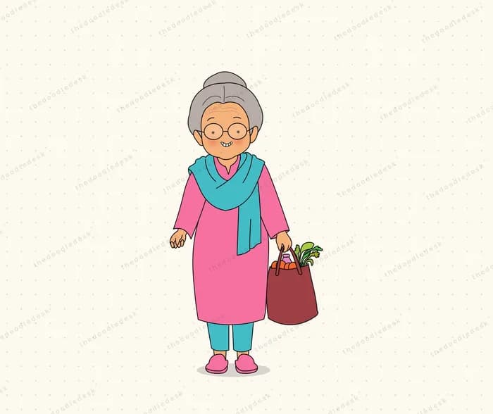 An elder out shopping