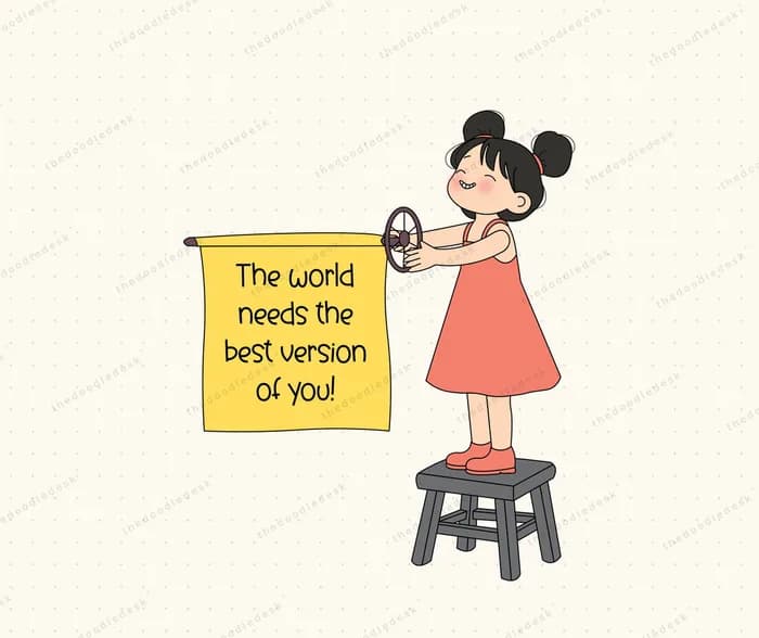 Putting up a message of encouragement