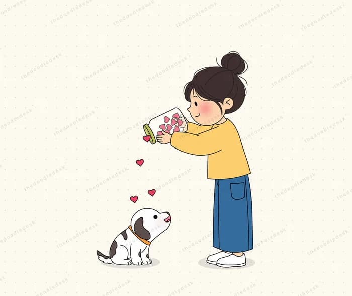 Giving love to an animal