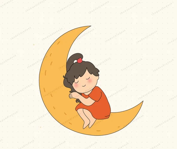 Asleep on the moon