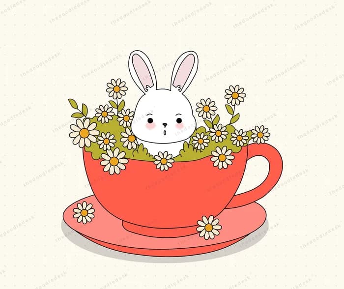 An animal nestled in flowers