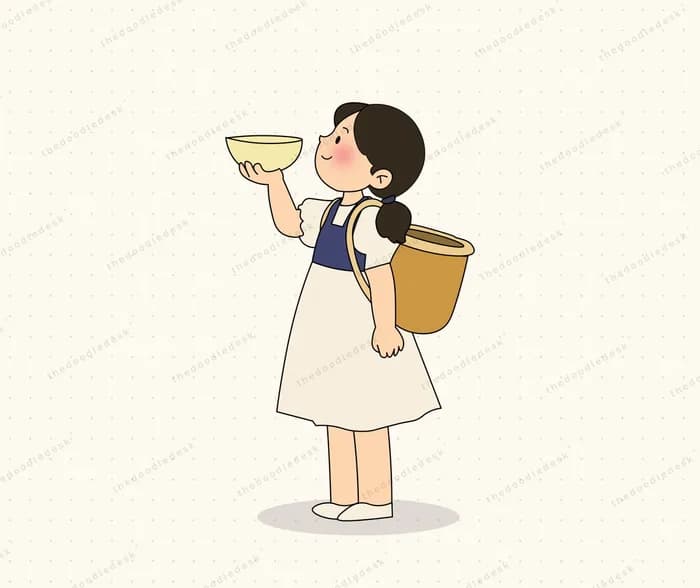 Offering a bowl of food