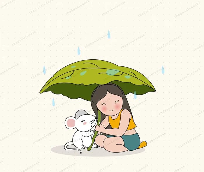 Sheltering an animal from rain