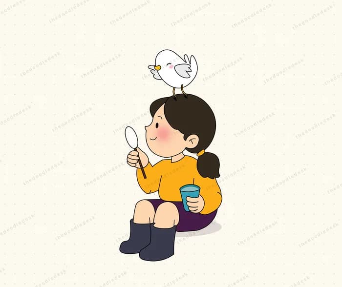 Eating with a small visitor