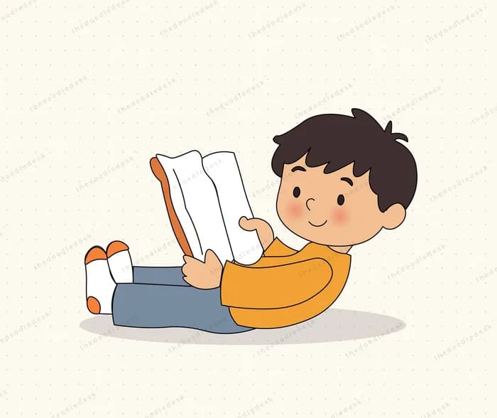 Sprawled out with a book