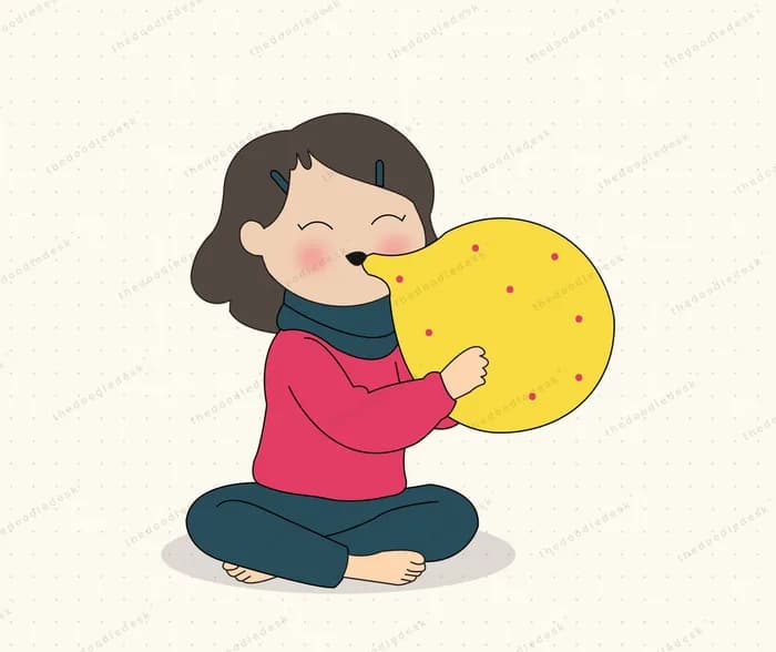 Enjoying a big biscuit