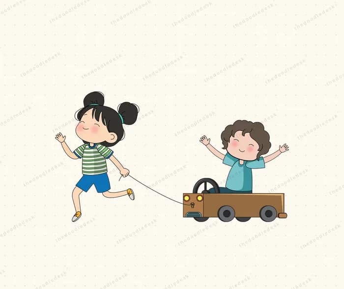 Pulling a friend in a cart