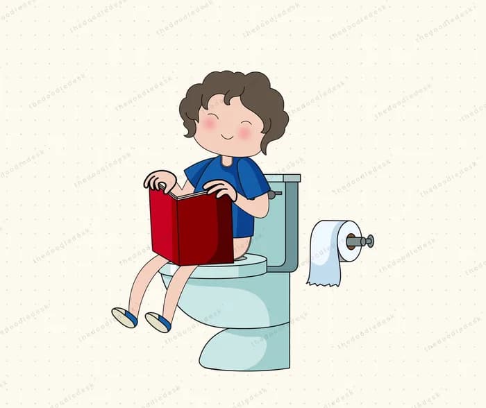 Reading in the bathroom
