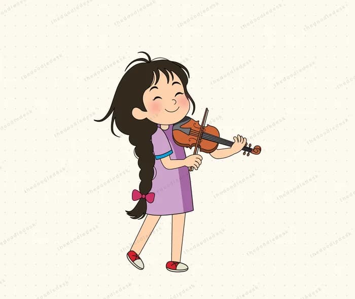 Performing on a violin