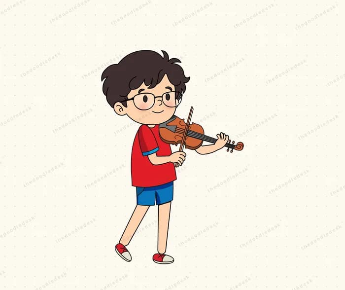 Performing on a violin
