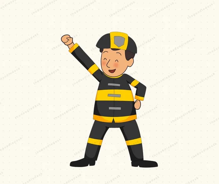 A firefighter ready for action