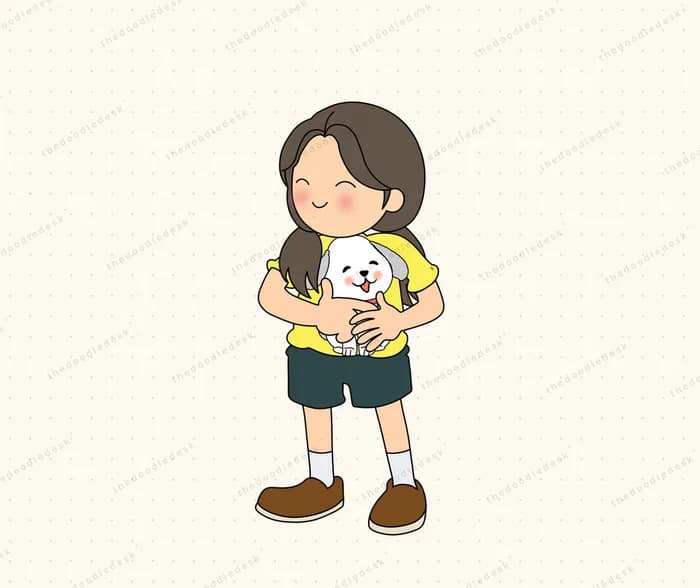Cradling a pet dog